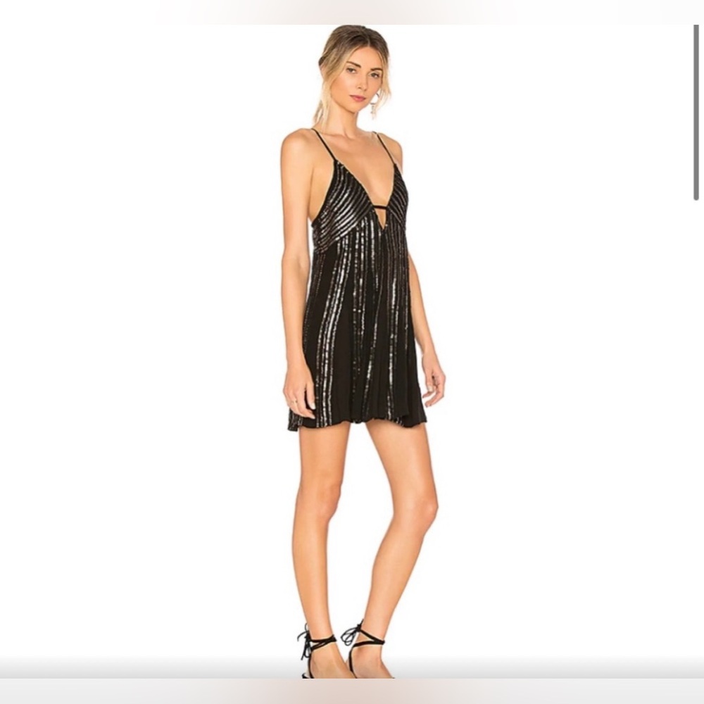 Free People Here She Is Embellished Sequin Dress in Midnight Blue